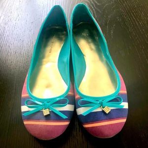 Tommy Hilfiger multi-color/striped flats. 8M
